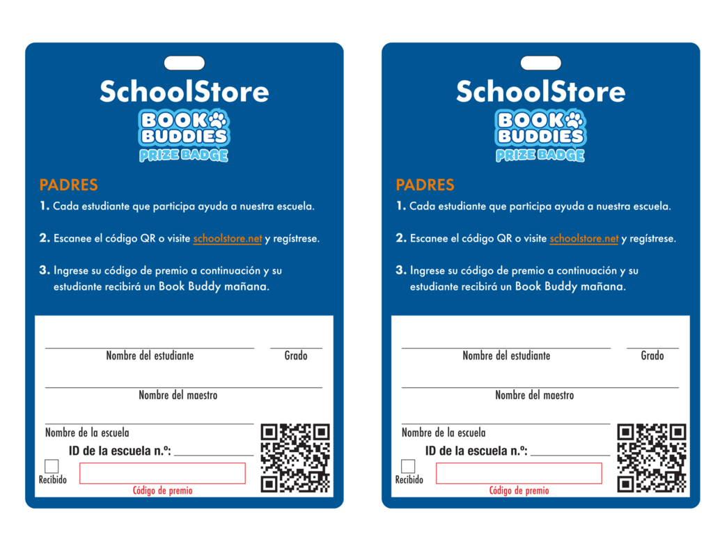 School store badge image in Spanish.