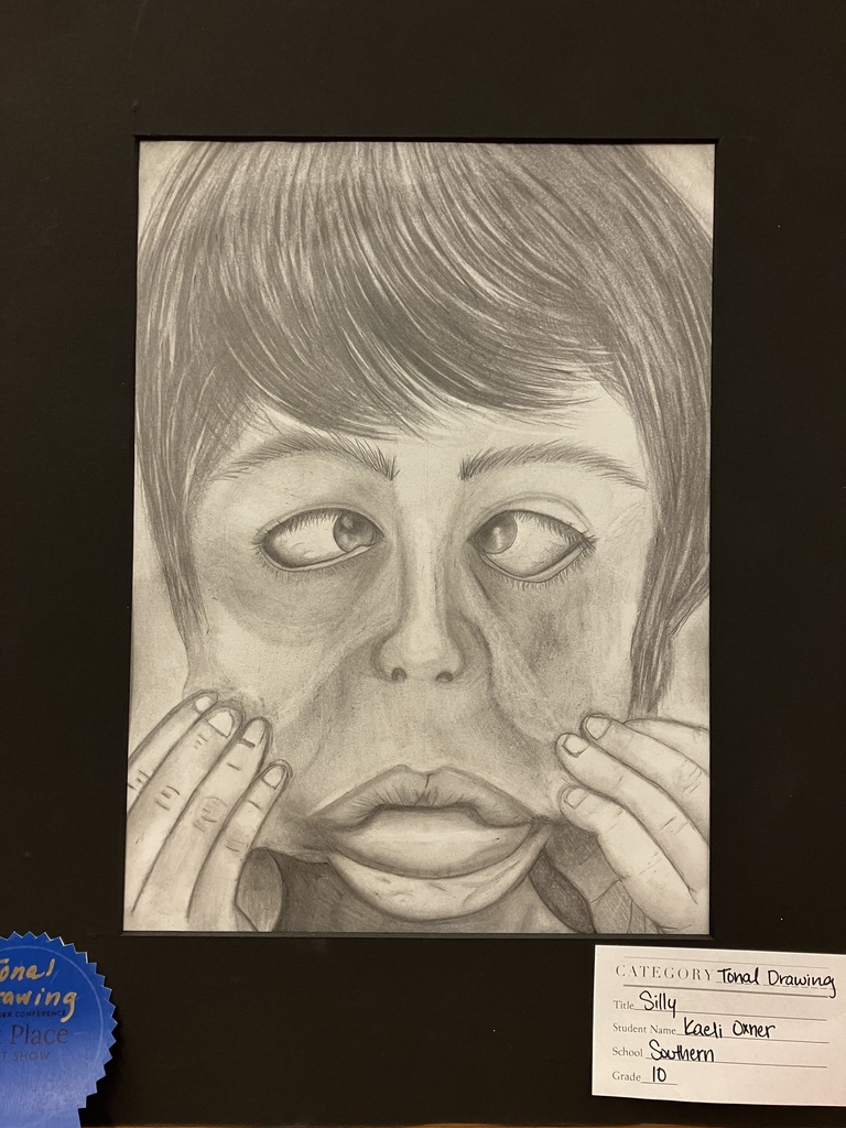 Silly face drawing of a child