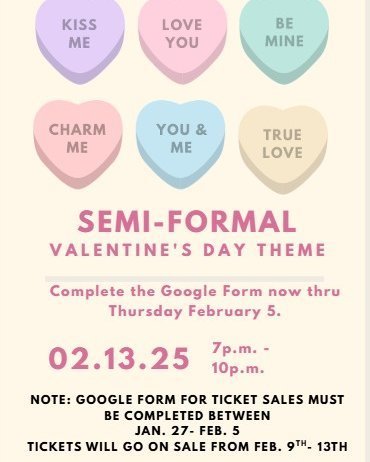 Semi-Formal flyer for February 13.