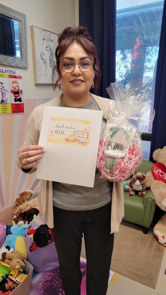 counselor with a goodie basket