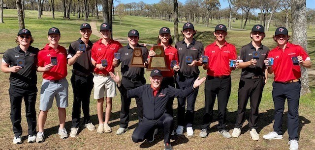 Congratulations to our Red Raider Boys Golf Team! 1st Place - The Red Team - Jacob Cole, Braden Bergman, Will Gillen, C.J. McConnell, Blake Congleton 2nd Medalist - Jacob Cole 3rd Medalist - Braden Bergman 3rd Place - The Black Team - Luke Gesse, Harrison Barnett, Sam Chesnut, Grayden Goates, Dylan Clanton Regional Medalist Qualifier - Dylan Clanton The Red Team and Dylan Clanton will head to Waco April 18-19 to compete in the UIL Regional Tournament, to try to qualify for the State tournament.