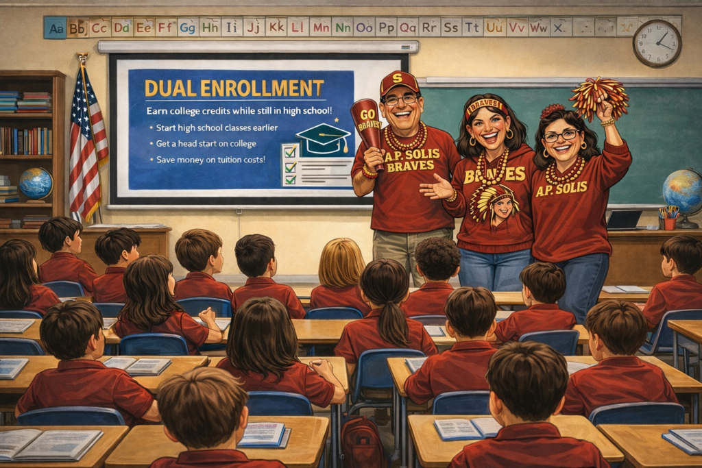 Solis Counseling Team presenting on Dual Enrollment