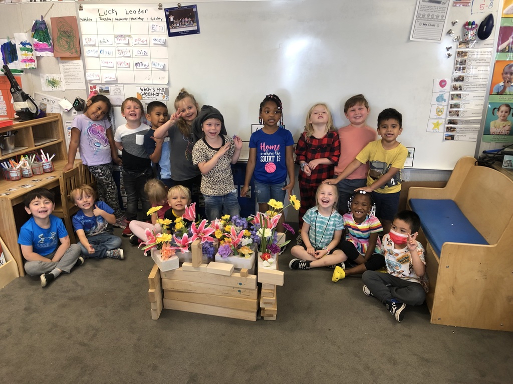 The class worked together and made their own class flower box.