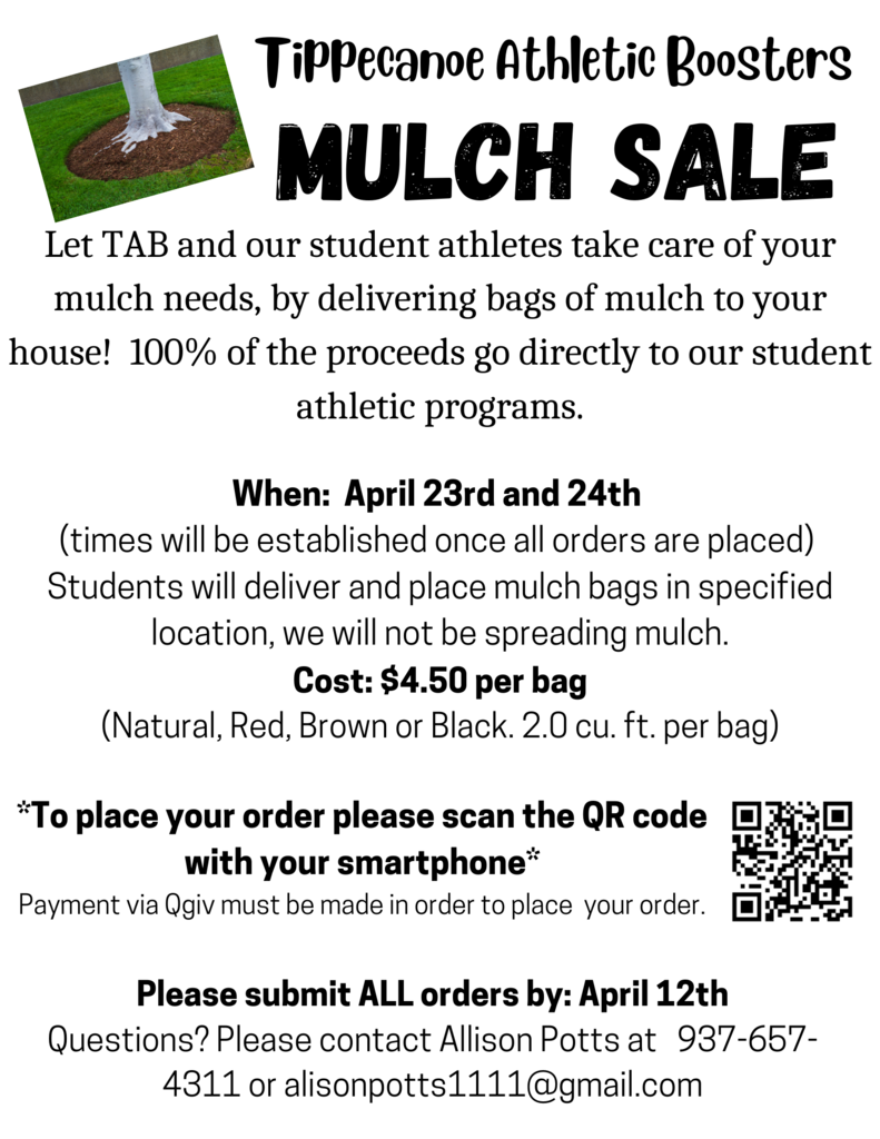 Tippecanoe Athletic Boosters Mulch Sale Flyer