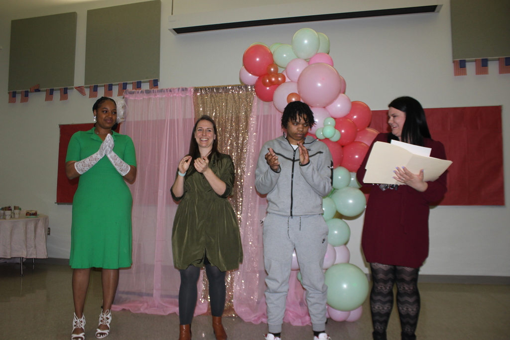 students and staff performing