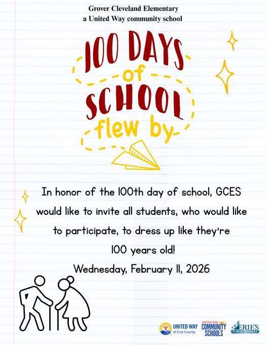 100 Days of school flyer.