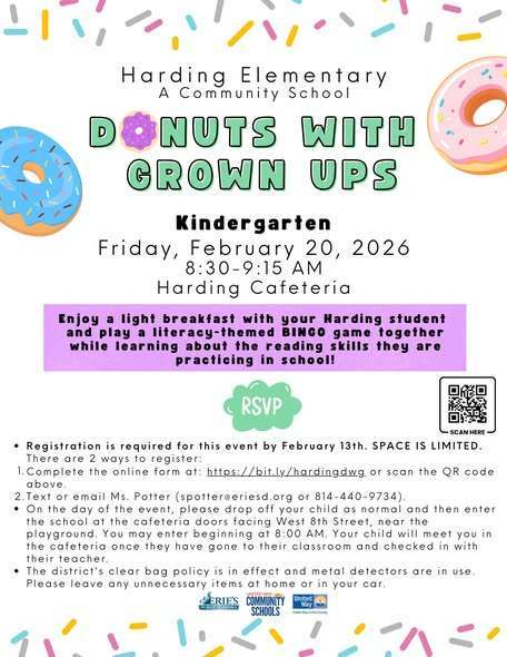 Donuts with grown ups Kindergarten Flyer.