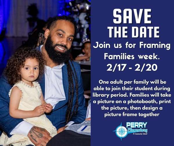 Save the date flyer for Framing Families Week.