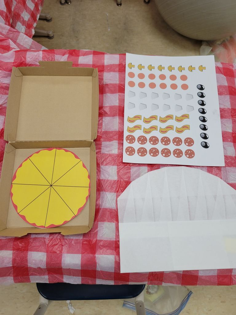 Supplies to make a pizza