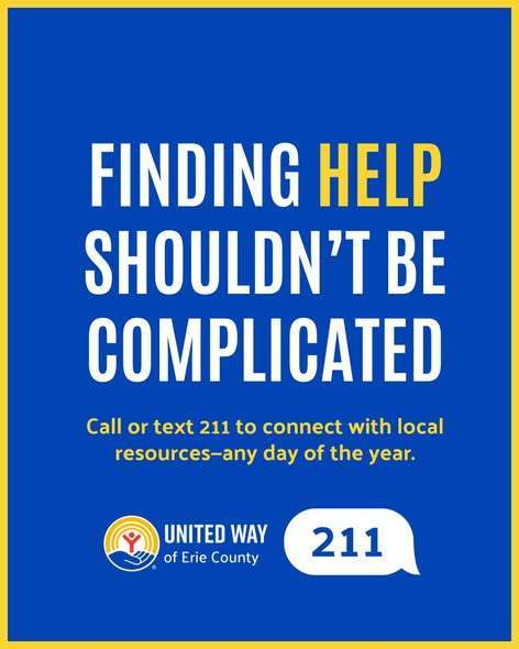 Finding help shouldn't be complicated and you should call or text 211 graphic. 