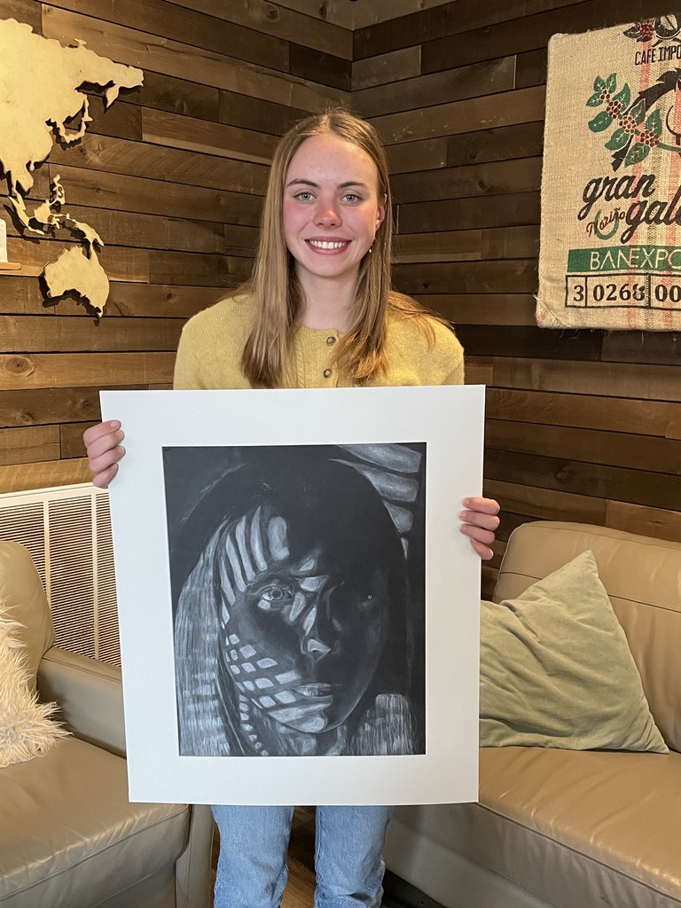 Kiera Sullivan with Art Drawing