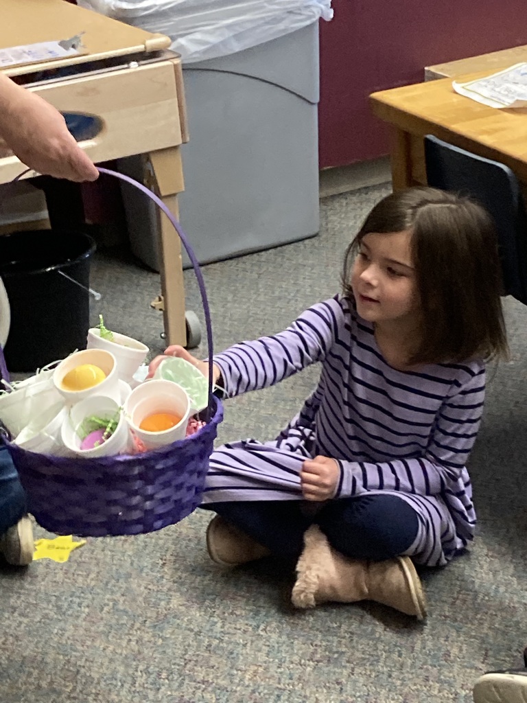 A child choosing her peep.