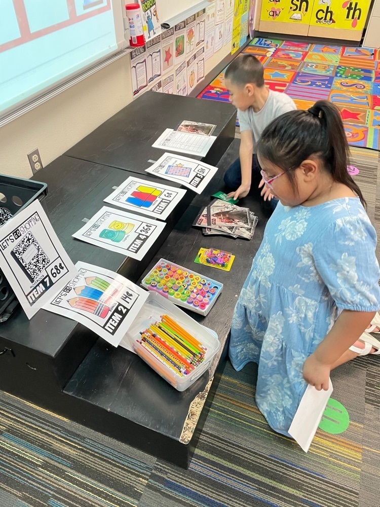 students participating in shopping activity