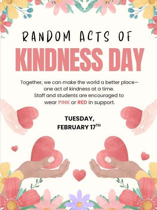 Random Acts of Kindness Day flyer. 