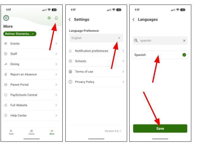 Set your preferrred language