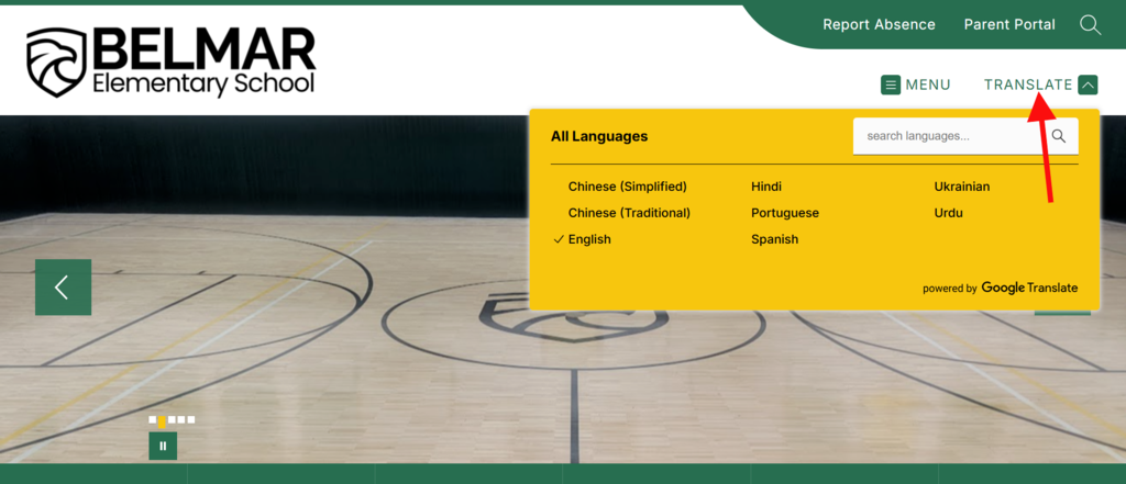 Set your preferrred language