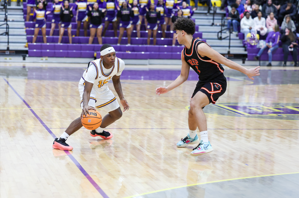 Boys playing basketball.