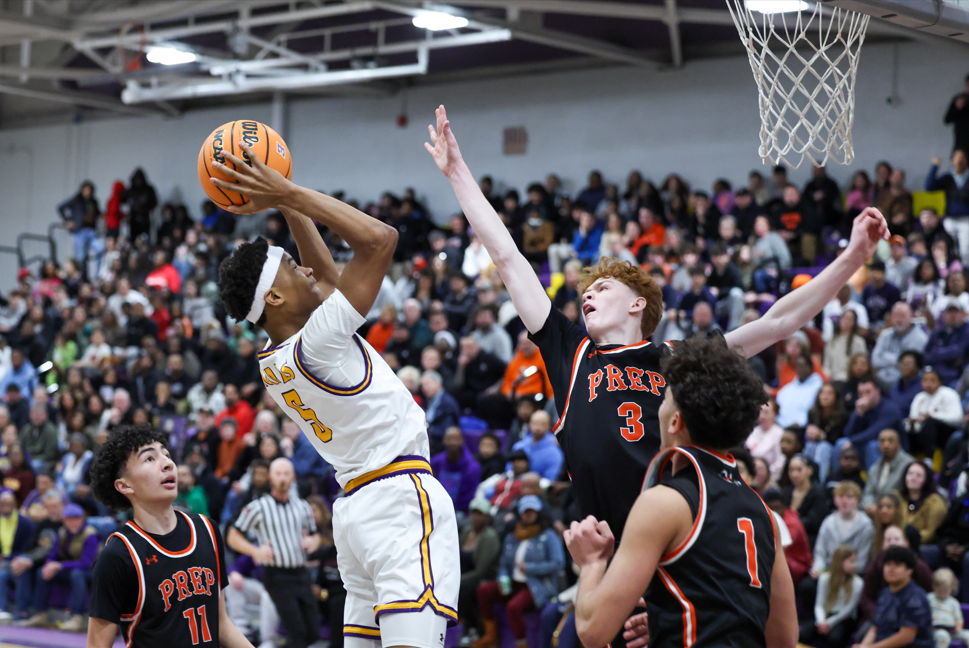 Boys playing basketball.