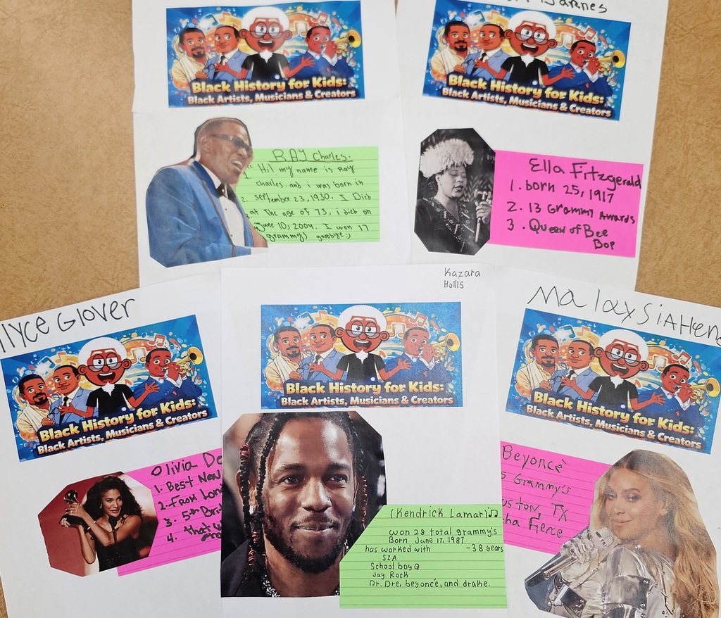 Posters of people and it has their photo with fun facts about them.