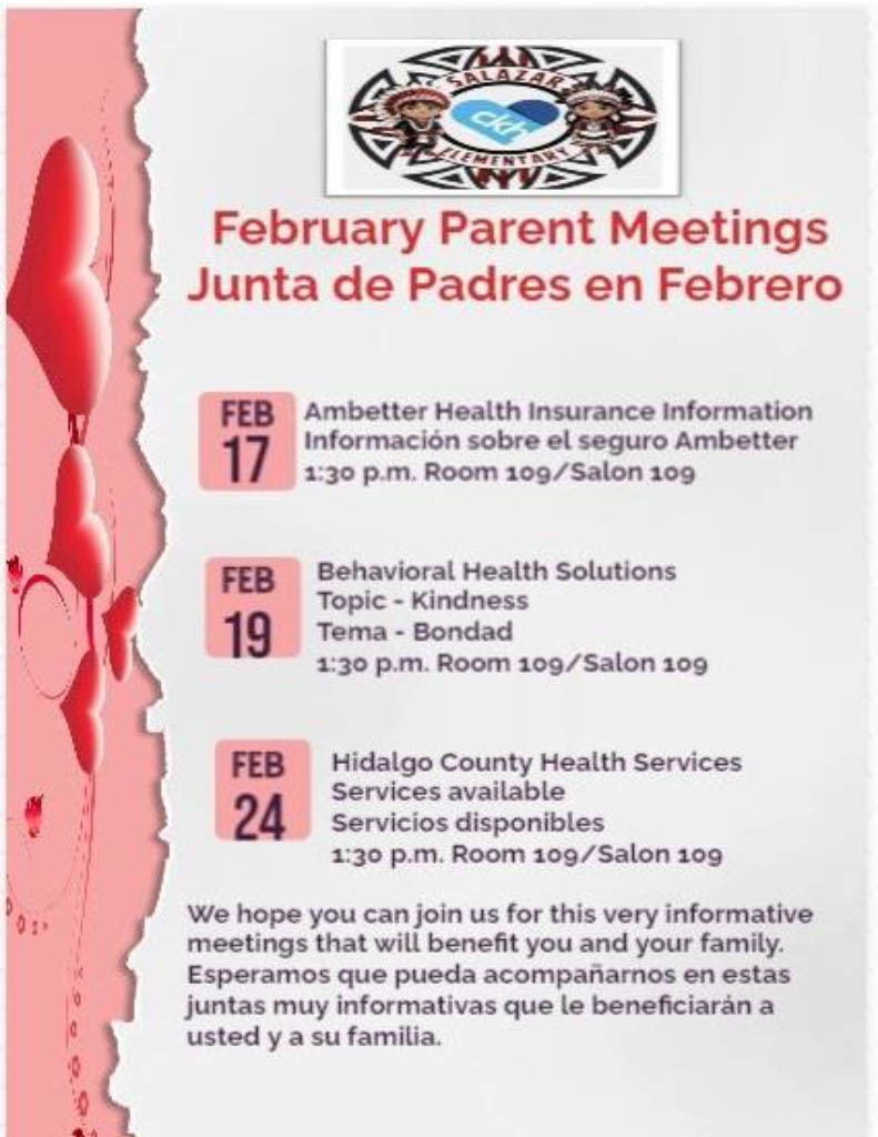 February Parent Meetings