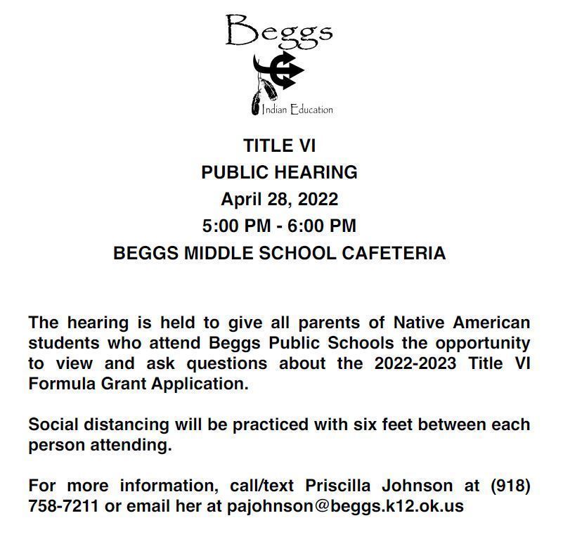 Title VI Hearing April 28 