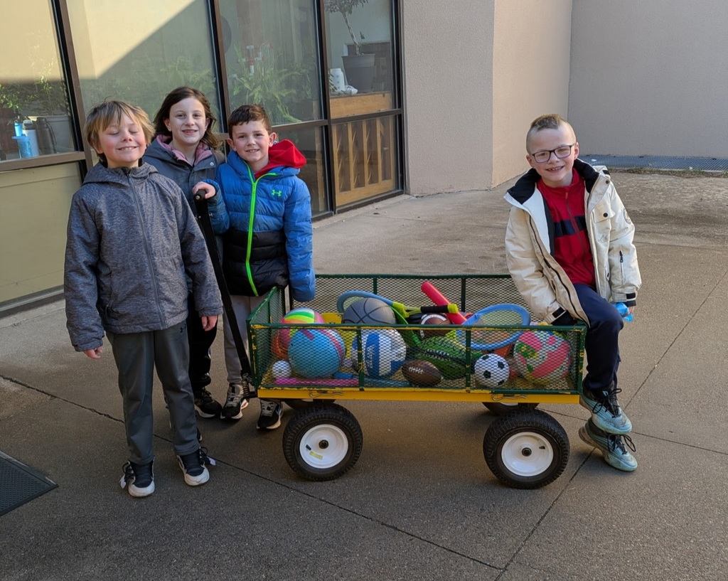Students outside for their VIP recess