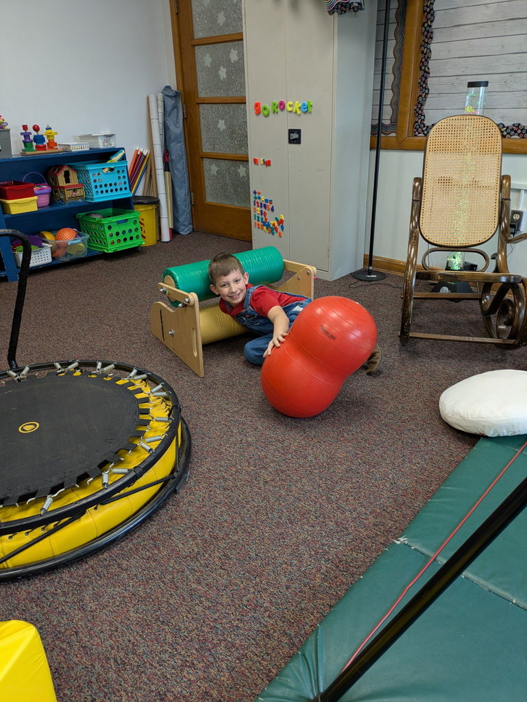 Student in sensory room