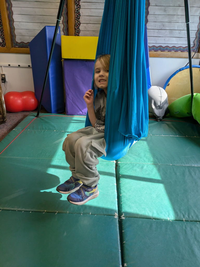 Student in sensory room