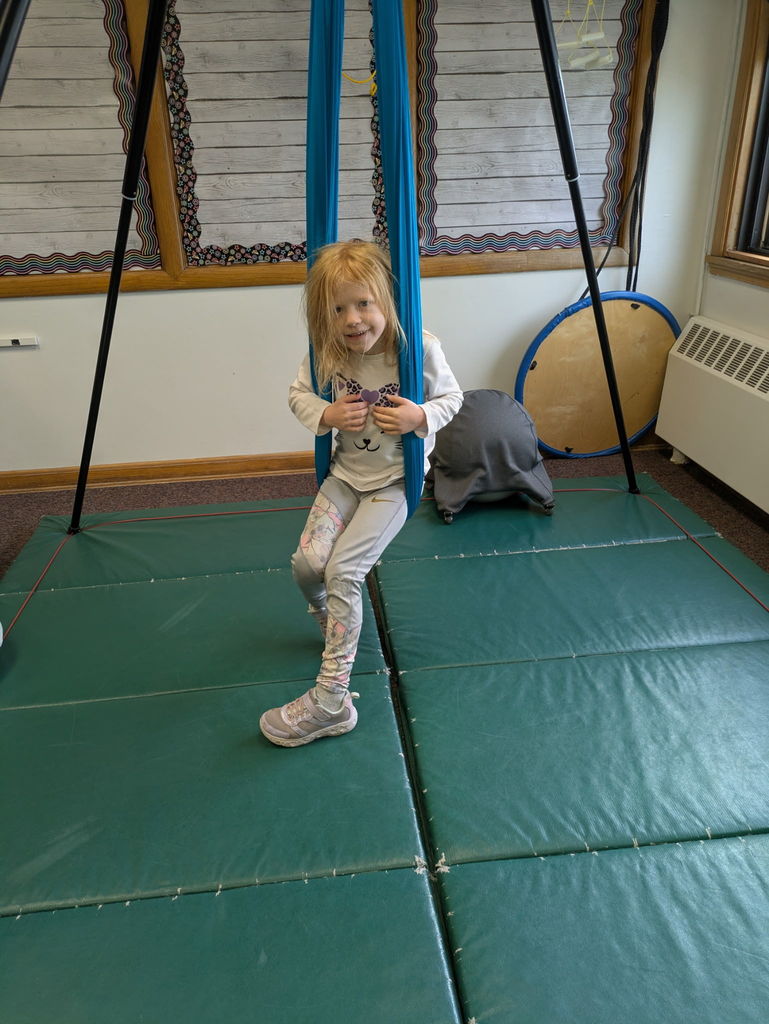 Student in sensory room
