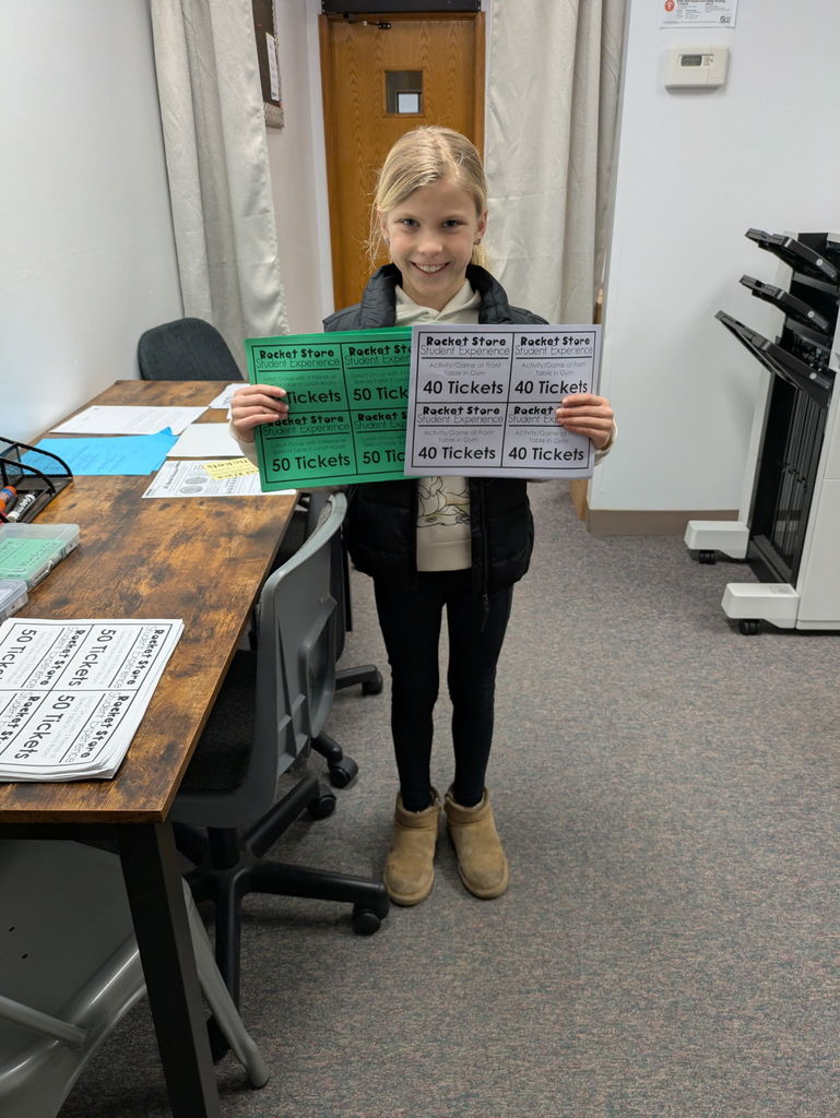 Student with the copies they made