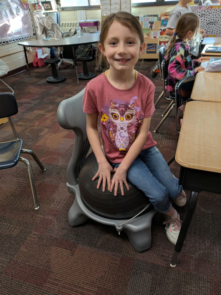 Student with her flexible seating