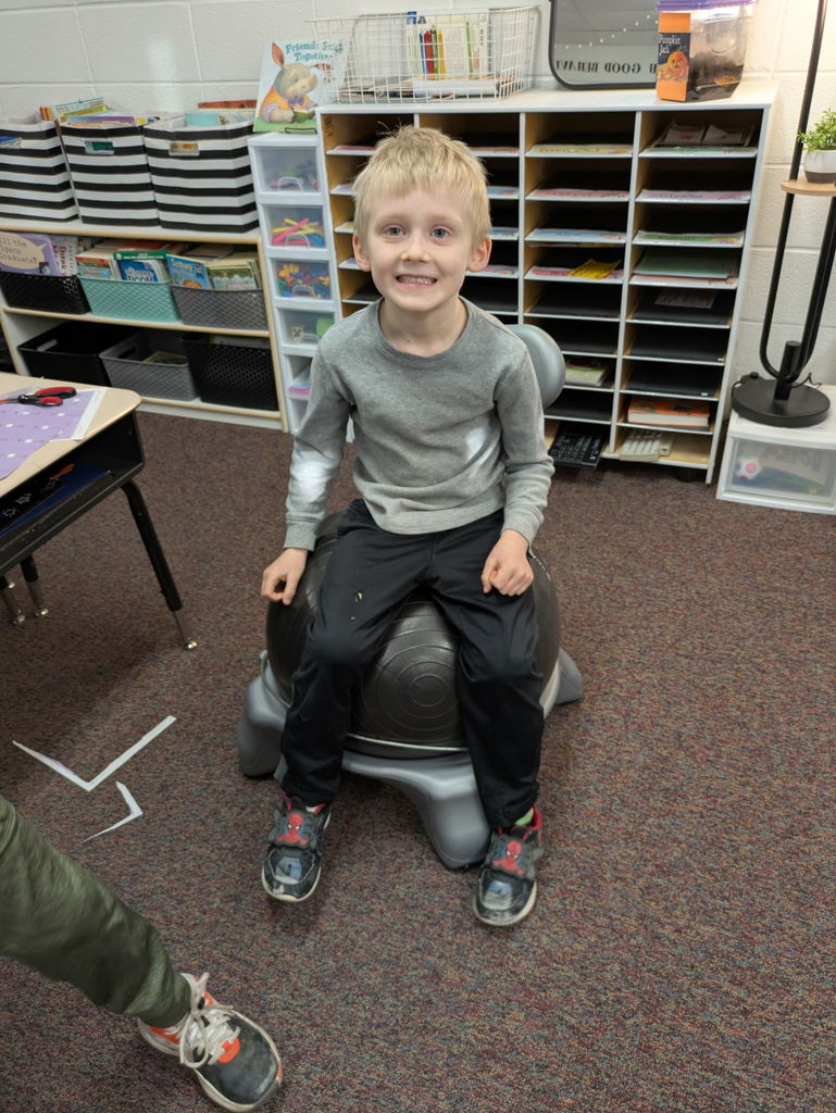 Student with his flexible seating