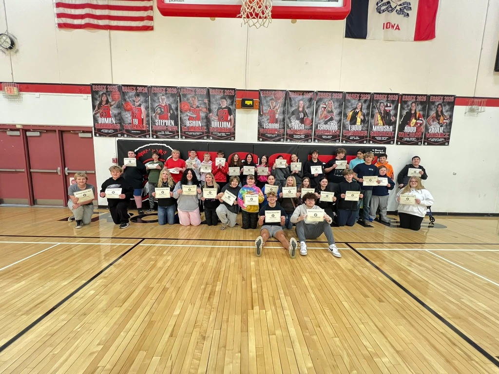 Students holding awards