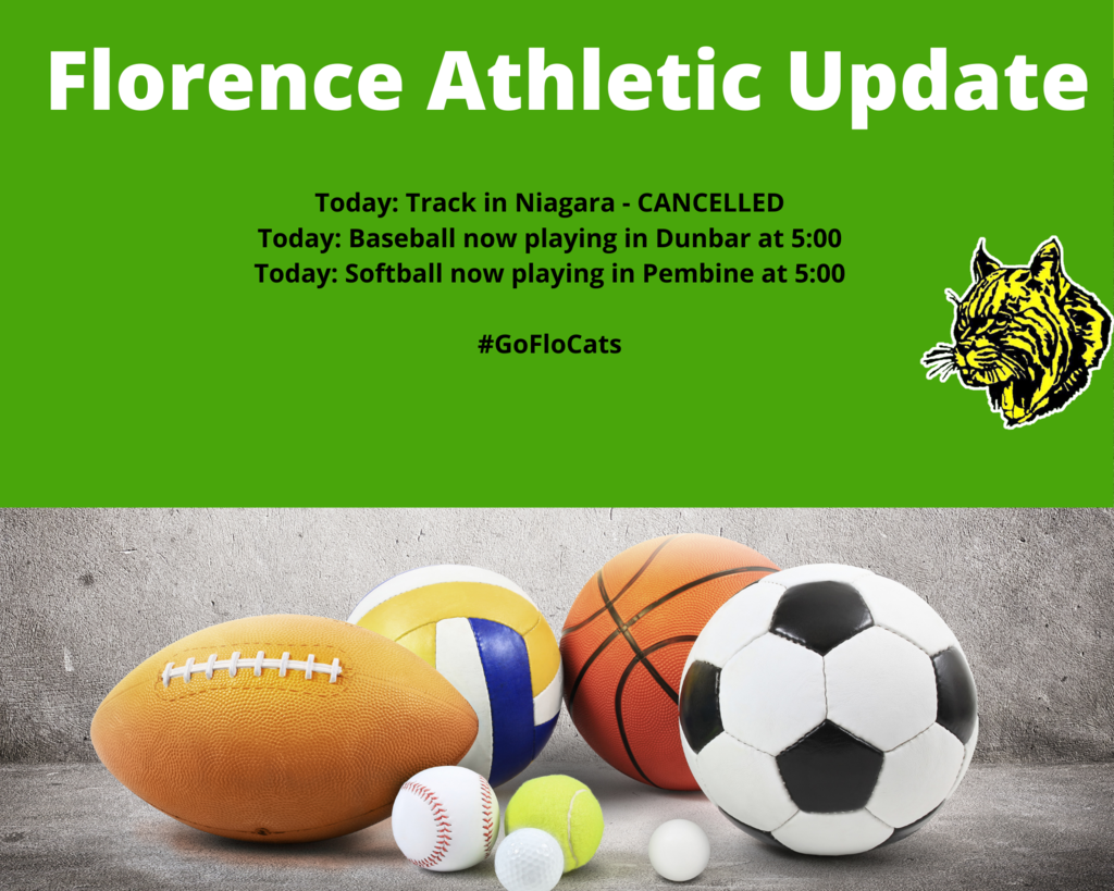Athletic Update Today: Track in Niagara - CANCELLED Today: Baseball now playing in Dunbar at 5:00 Today: Softball now playing in Pembine at 5:00