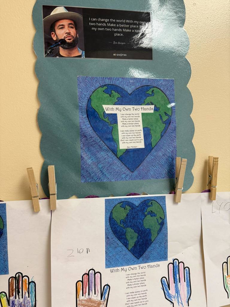 Writings of what kids will do with their own two hands to be kind in this world.