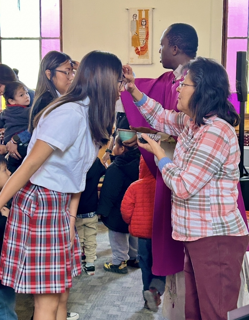 Girl participating in Ash Wednesday