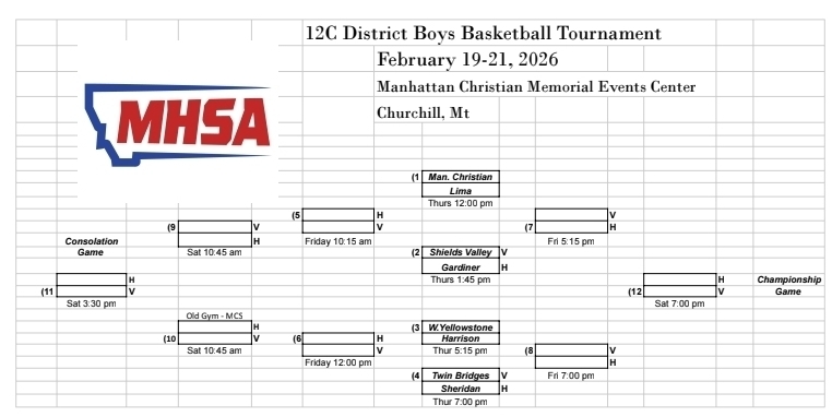 12C District Boys  Basketball Brackets Feb 19-21