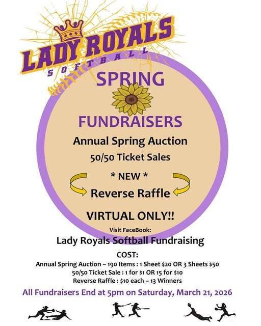 Lady Royals Spring Fundraisers flyer.