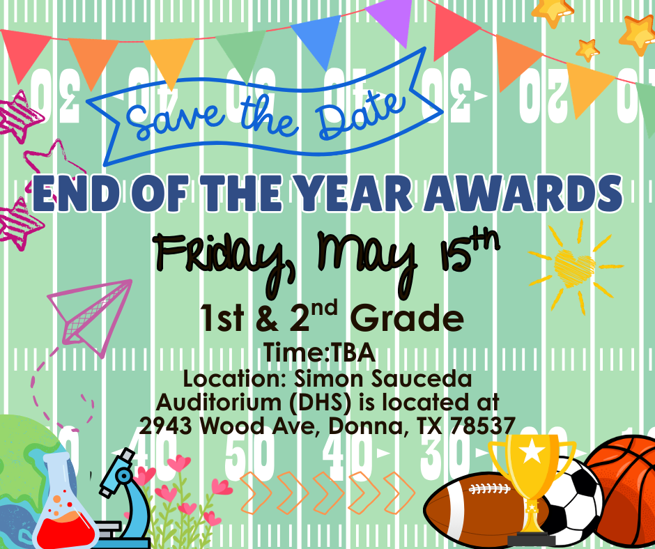 Save the Date 1st & 2nd Grade End of Year Awards