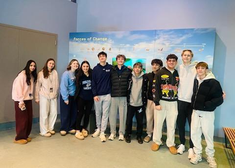 Students at the museum
