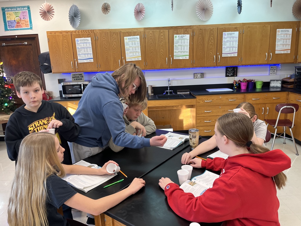 Students together analyzing the use of natural resources and recording their findings 