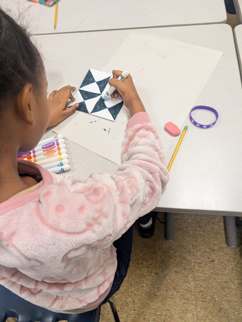 Student creating art.