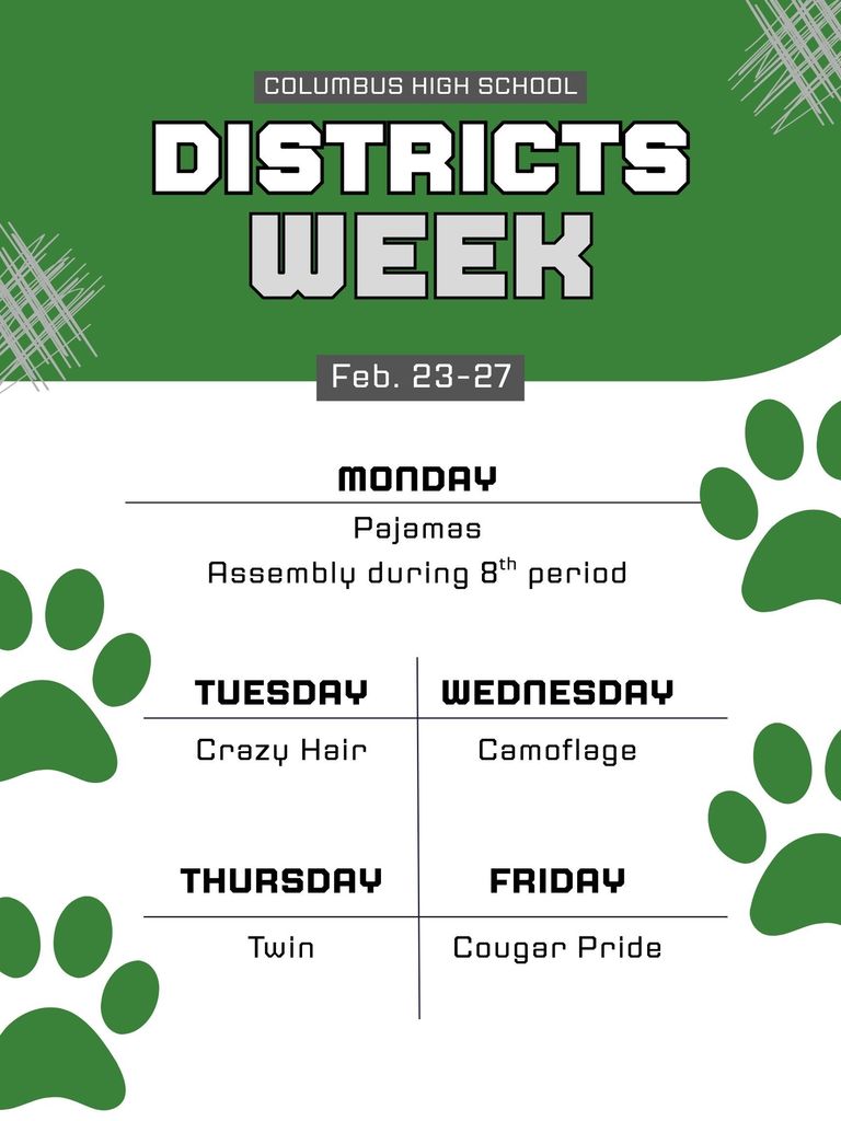 CHS Spirit Week Dress Up Days