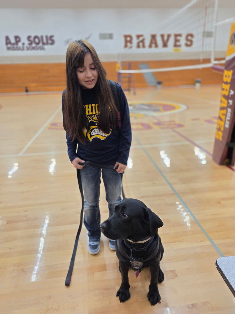 Students with therapy dog 6