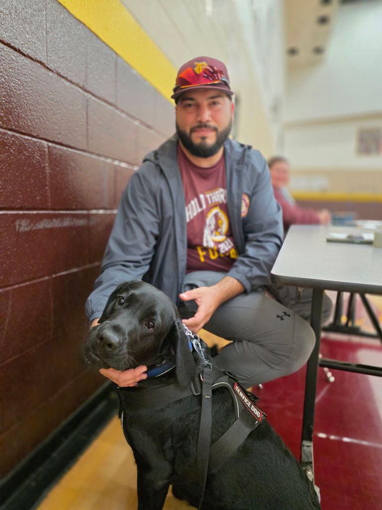 coach with therapy dog 2
