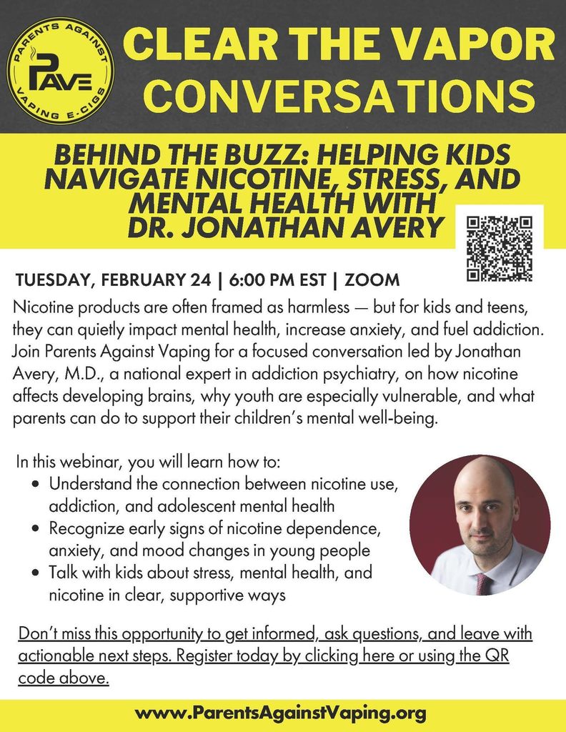 Dr. Jonathan Avery: "Behind the Buzz: Helping Kids Navigate Nicotrine Stress and Mental Health"