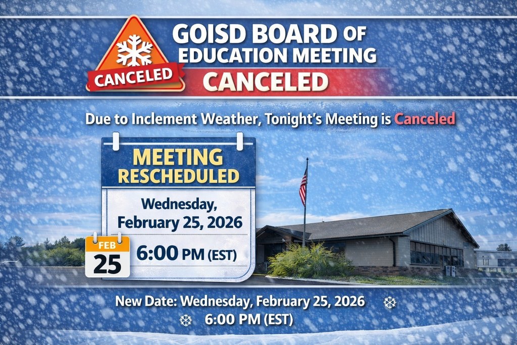 Board Meeting cancelled due to inclement weather