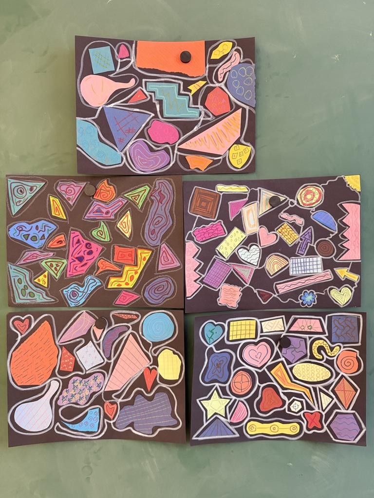 Students art they created that is colorful. 