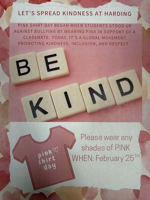 A flyer that is for wearing pink on February 25th to stand up against bullying. 