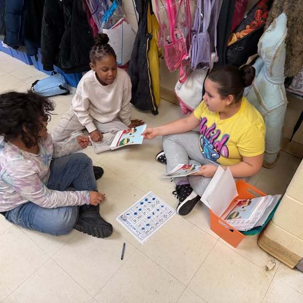 Students doing an assignment in class.